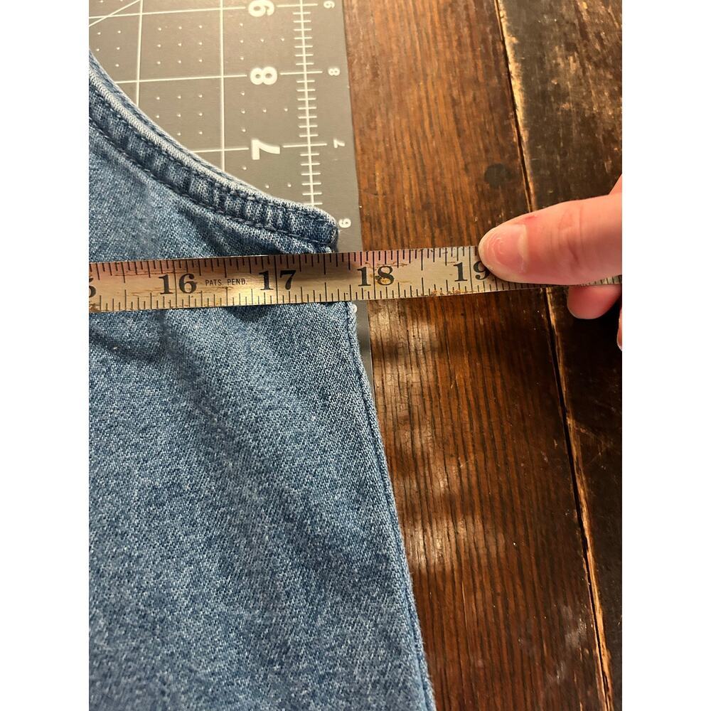 Vintage Blue J Womens Denim Jumper Dress Wash Cotton V-Neck Midi Sleeveless S - Picture 6 of 6